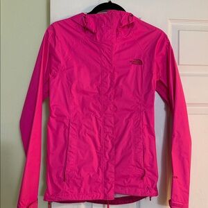 The North Face Women's Bright Pink Hooded Windbreaker Jacket XS